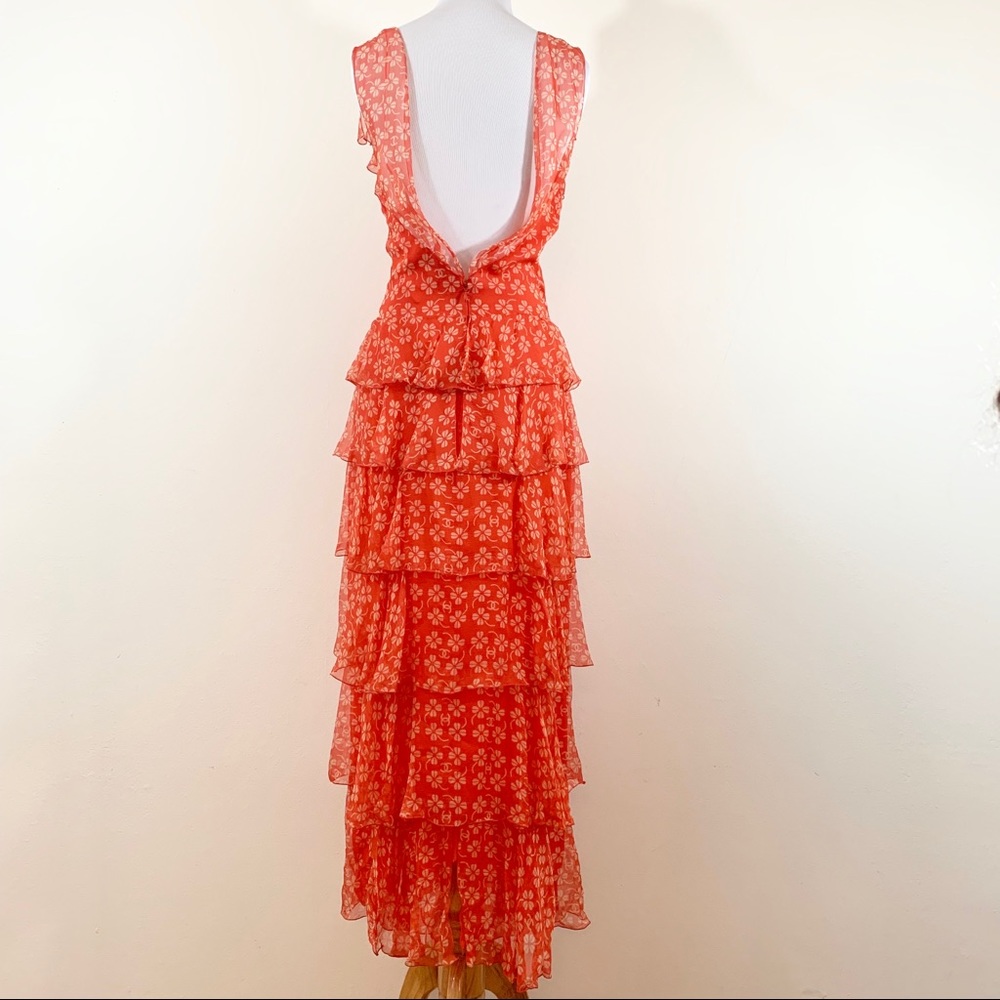 SOLD Chanel c2001 Clover Print Tangerine Gown - Picture 4 of 8